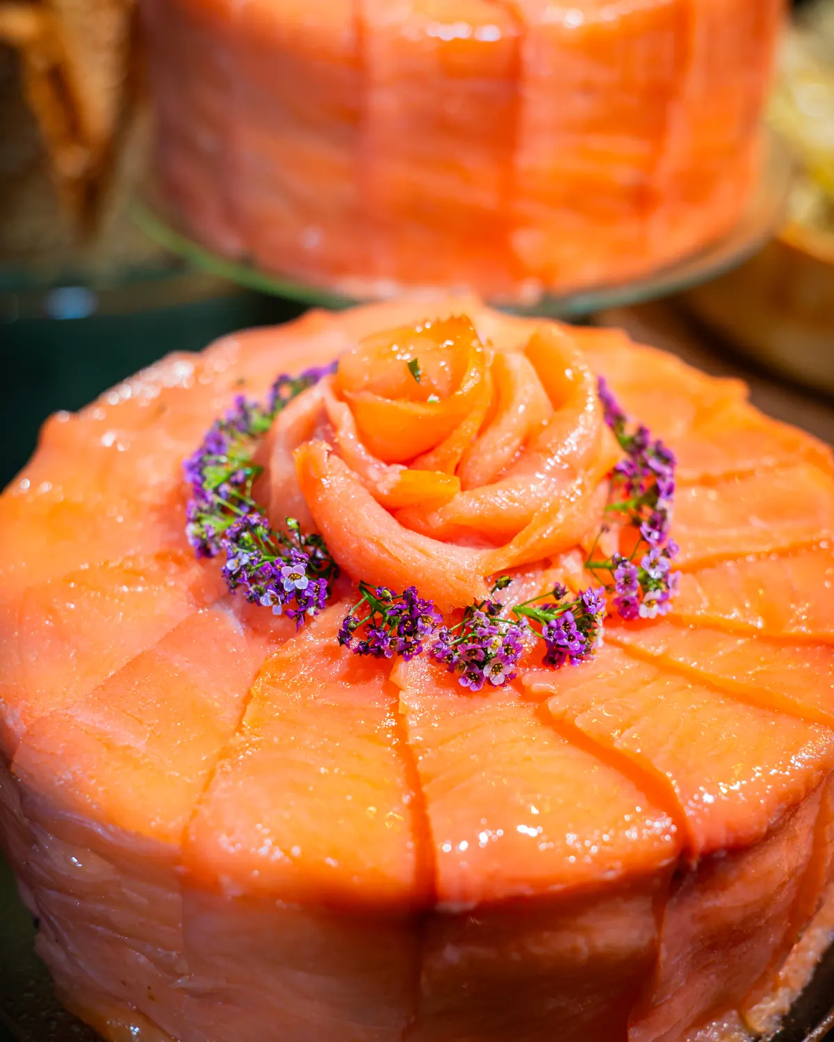 Timbale de mousse de salmão defumado